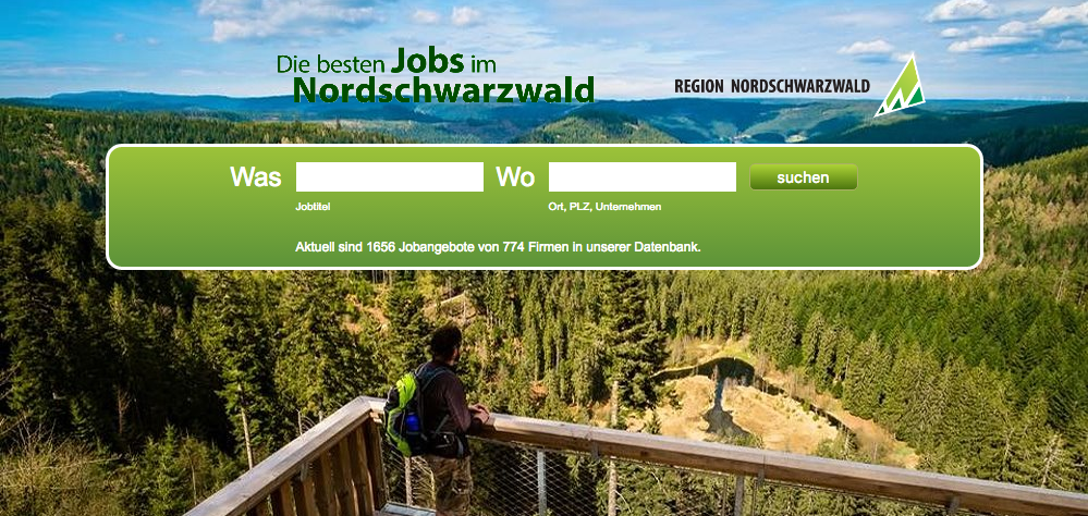  Screenshot der Homepage Jobs im Nordschwarzwald 