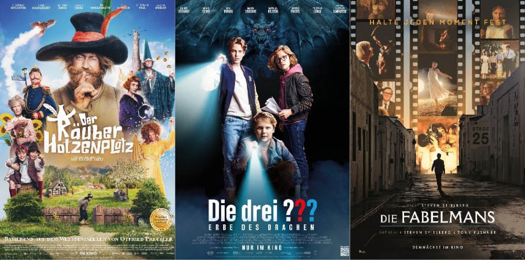 Die Plakate der drei Filme aneinandergereiht