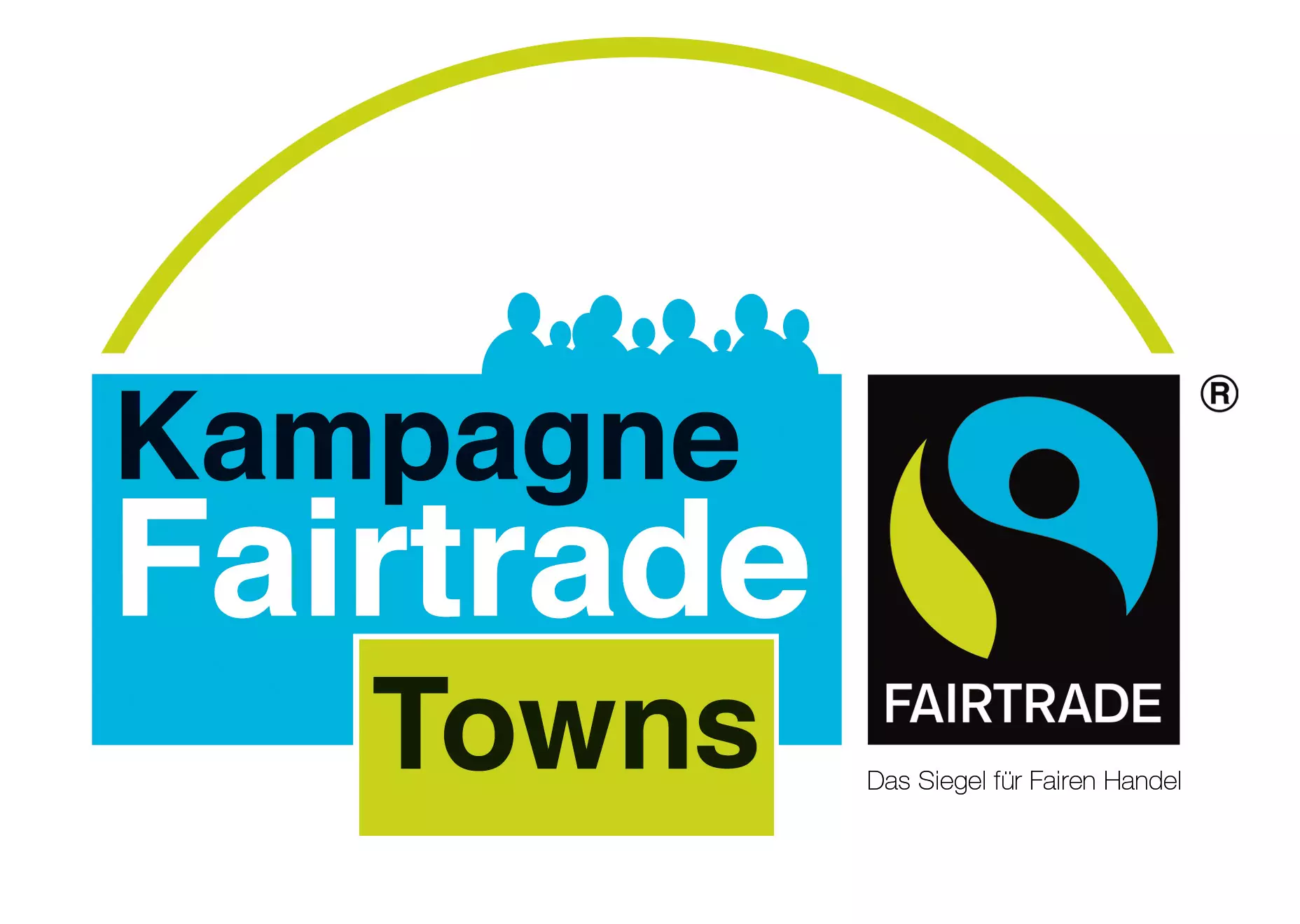 Logo Fairtrade Town mit Klostersilhouette